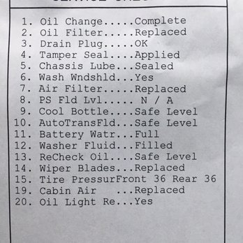 Take 5 Oil Change - Service check list - Oil Change Stations Near Me - Charleston, South Carolina Take 5 Oil Change - Service check list - Oil Change Stations Near Me - Charleston, South Carolina