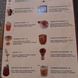 Drink menu Drink menu