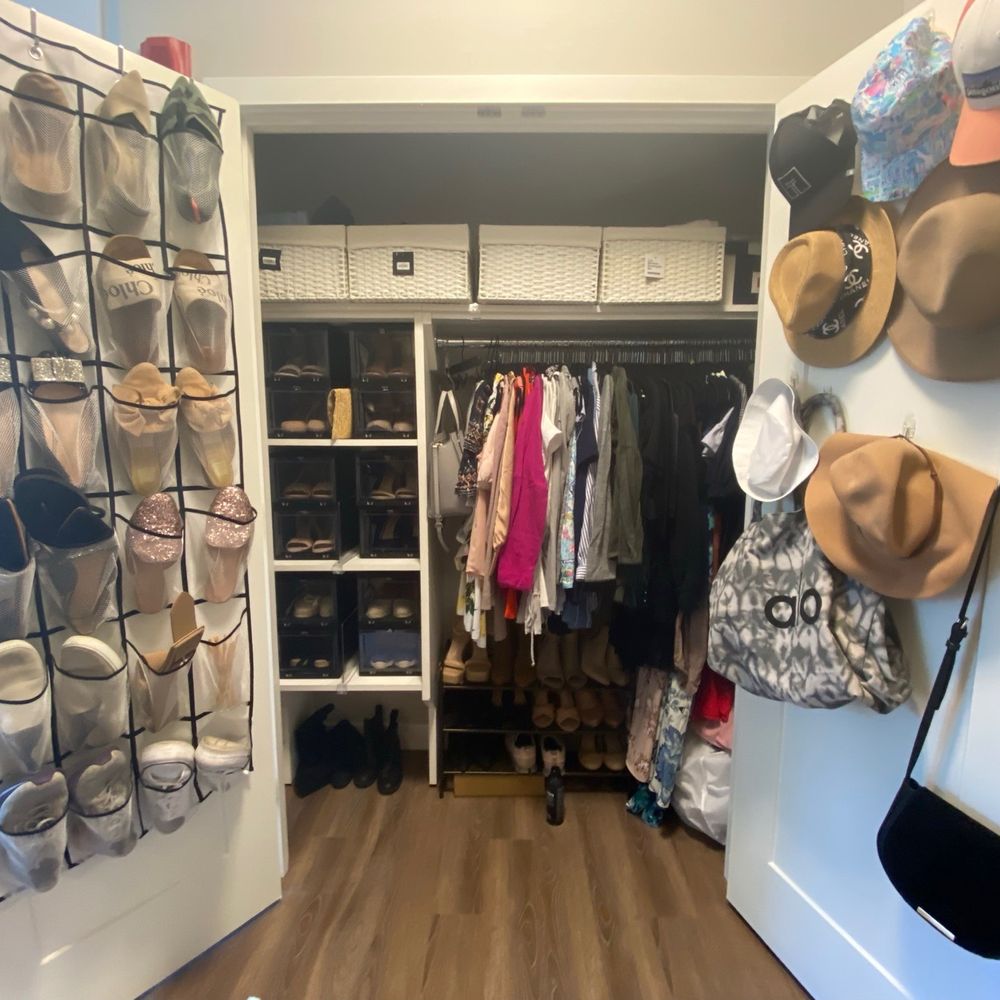 The Home Organizeher - A tight closet space turned chic! - Home Organization Near Me The Home Organizeher - A tight closet space turned chic! - Home Organization Near Me