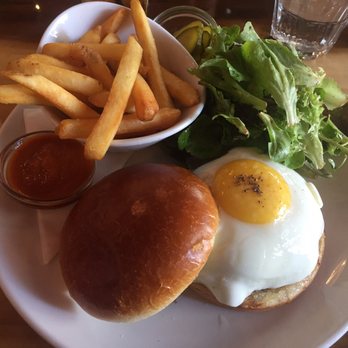 Fete - This burger had a sausage patty under the perfectly cooked egg. Homemade ketchup was really nice. Loved it! - New American Near Me - Honolulu, Hawaii Fete - This burger had a sausage patty under the perfectly cooked egg. Homemade ketchup was really nice. Loved it! - New American Near Me - Honolulu, Hawaii