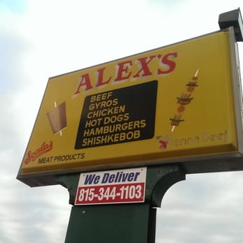 Alex's Restaurant - Roadside sign - Burgers Near Me - McHenry, Illinois