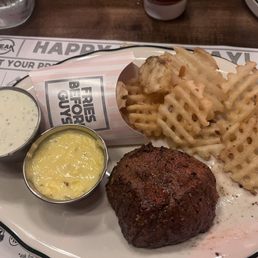 filet with waffle fries and bearnaise sauce and ranch filet with waffle fries and bearnaise sauce and ranch