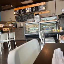 POV of the counter and food display.
