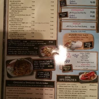 The Great Catch - Back side of menu - Seafood Near Me - Lutz, Florida The Great Catch - Back side of menu - Seafood Near Me - Lutz, Florida