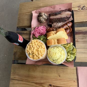 la Barbecue - 1 lb. Brisket House Made Jalapeno Sausage Link House Made Pickled Jalapenos - Barbeque Near Me - Austin, Texas la Barbecue - 1 lb. Brisket House Made Jalapeno Sausage Link House Made Pickled Jalapenos - Barbeque Near Me - Austin, Texas