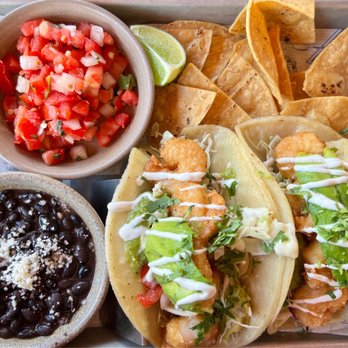 Pacific Catch - Cabo shrimp tacos with tortilla chips and pico de gallo - Sushi Bars Near Me - Santa Clara, California Pacific Catch - Cabo shrimp tacos with tortilla chips and pico de gallo - Sushi Bars Near Me - Santa Clara, California