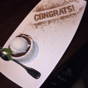 Yard House - Mini Chocolate Soufflé with vanilla ice cream on the house. - Vegetarian Near Me - Burbank, California