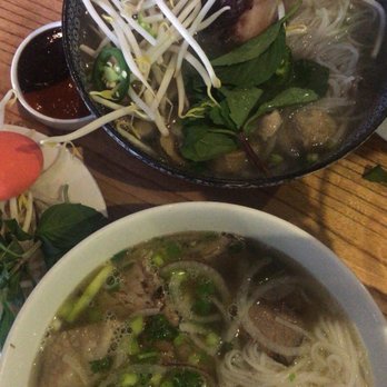 District Saigon - District Pho $18, Wood and Herb Smoked Brisket Pho $14 - Vietnamese Near Me - Astoria, New York