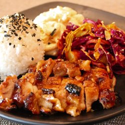 Lou's Chicken Shop - Rice Plate with Teriyaki Grilled Chicken and Spicy Sesame Slaw