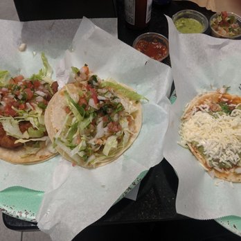 Tres Potrillos - Fish, shrimp, and chicken super taco. - Mexican Near Me - Sunnyvale, California Tres Potrillos - Fish, shrimp, and chicken super taco. - Mexican Near Me - Sunnyvale, California