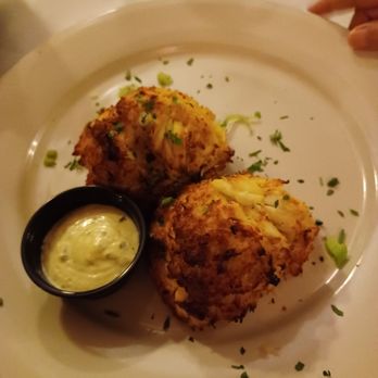 Angie's Seafood - Crab cakes plate with side Ceasars salad (not shown), $48.95. - Seafood Near Me - Baltimore, Maryland