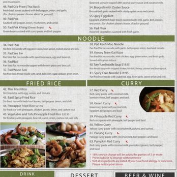 Thai Grata - Menu | July 2023 - Thai Near Me - San Jose, California