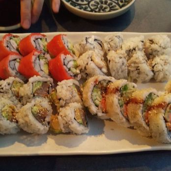 Kaide Sushi - 4 of the premium rolls; scallop, Kaide BC (say on skin and eel), smoked salmon, tuna - Sushi Bars Near Me - Vancouver, British Columbia Kaide Sushi - 4 of the premium rolls; scallop, Kaide BC (say on skin and eel), smoked salmon, tuna - Sushi Bars Near Me - Vancouver, British Columbia