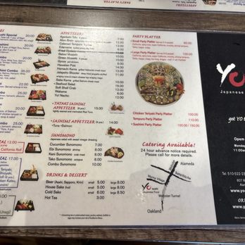 Yo Sushi - Menu - Sushi Bars Near Me - Alameda, California