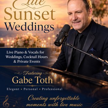 Gabe Toth Music Instruction And Coaching - Elegant live wedding music for ceremonies, cocktail hours, receptions, and private events. Elite Sunset Weddings by Gabe Toth. - Musical Instruments & Teachers Near Me Gabe Toth Music Instruction And Coaching - Elegant live wedding music for ceremonies, cocktail hours, receptions, and private events. Elite Sunset Weddings by Gabe Toth. - Musical Instruments & Teachers Near Me