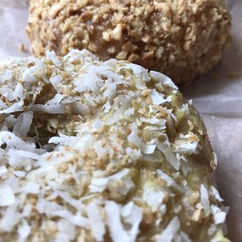 Union Square Donuts - Masala coconut and brown butter hazelnut. - Donuts Near Me - Somerville, Massachusetts Union Square Donuts - Masala coconut and brown butter hazelnut. - Donuts Near Me - Somerville, Massachusetts