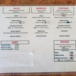 a menu for a mexican restaurant a menu for a mexican restaurant