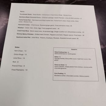 Elmina - Menu - African Near Me - Washington, DC, District of Columbia