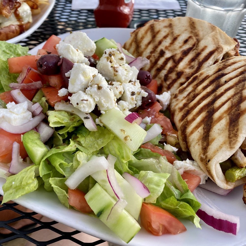 Omonia Cafe - Chicken panini with salad - Bakeries Near Me - Brooklyn, New York Omonia Cafe - Chicken panini with salad - Bakeries Near Me - Brooklyn, New York