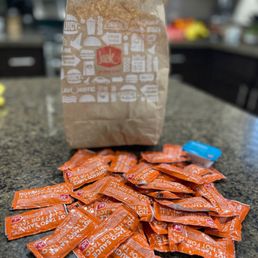 A bag full of treasured hot sauce. A bag full of treasured hot sauce.