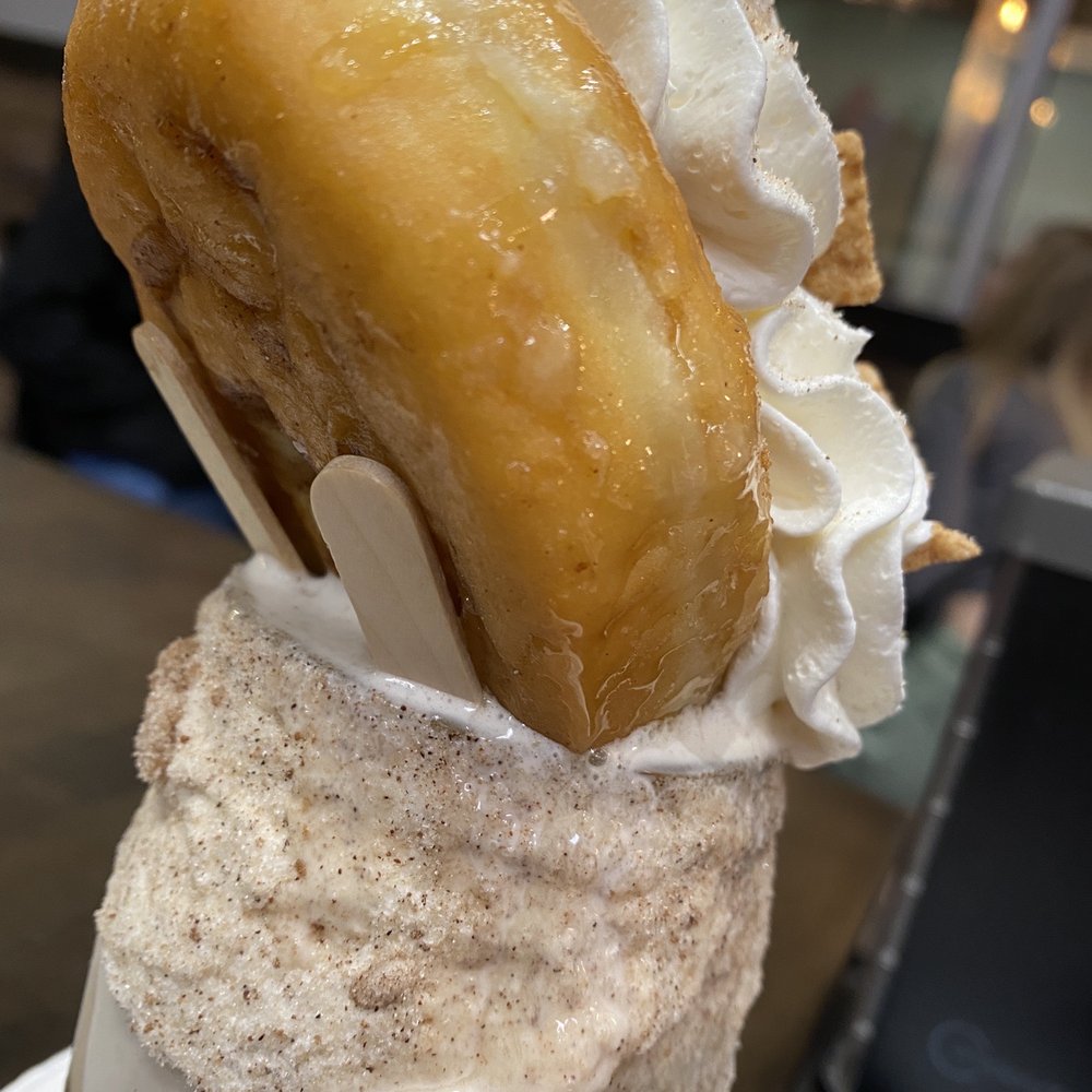 The Yard Milkshake Bar - Cookie Butter Me Up back view. Full-sized cinnamon bun. - Ice Cream & Frozen Yogurt Near Me - Virginia Beach, Virginia The Yard Milkshake Bar - Cookie Butter Me Up back view. Full-sized cinnamon bun. - Ice Cream & Frozen Yogurt Near Me - Virginia Beach, Virginia