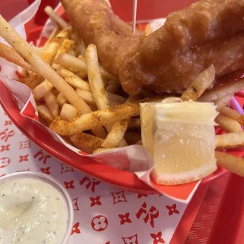 The Highroller Lobster - Fish and chips. The fish was awesome - Seafood Near Me - Portland, Maine The Highroller Lobster - Fish and chips. The fish was awesome - Seafood Near Me - Portland, Maine