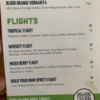 Talking Cedar Restaurant - Front of the Drink menu - Distilleries Near Me - Rochester, Washington