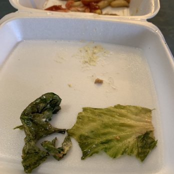 Backyard Grill - Old wilted lettuce that was on the burgers - Sports Bars Near Me - Chantilly, Virginia