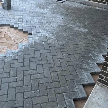 OE Landscape - a brick patio being laid - Landscaping Near Me OE Landscape - a brick patio being laid - Landscaping Near Me