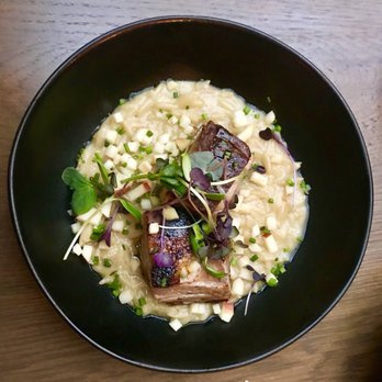 Aba - Pork belly with orzo - Mediterranean Near Me - Chicago, Illinois Aba - Pork belly with orzo - Mediterranean Near Me - Chicago, Illinois