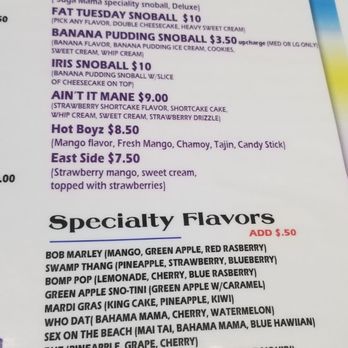 Suga Mama Snowballs - a menu for suga mamas - Shaved Snow Near Me - Memphis, Tennessee Suga Mama Snowballs - a menu for suga mamas - Shaved Snow Near Me - Memphis, Tennessee