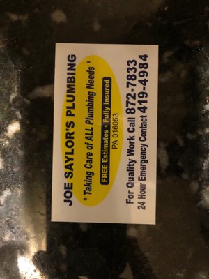 Joe Saylor's Plumbing Logo