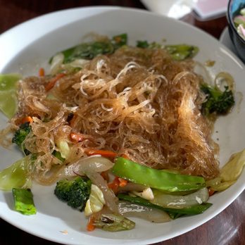 Nit Noi Thai Kitchen - PAD WOONSEN/ PAN FRY VERMICELLI NOODLES without meat but can add choice of meat - Thai Near Me - Orlando, Florida Nit Noi Thai Kitchen - PAD WOONSEN/ PAN FRY VERMICELLI NOODLES without meat but can add choice of meat - Thai Near Me - Orlando, Florida