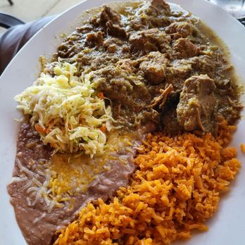 Fuego Azteca - The Chile Verde Pork, which was a healthy portion of pork, and it comes with flour tortillas on the side.  VERY GOOD, 'A-' grade - Mexican Near Me - Erie, Colorado