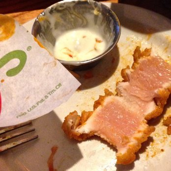 Chili's - I realized the boneless wings I was eating were raw. They gave me $2.50 off my order. Luckily I didn't get sick. - Bars Near Me - Victorville, California Chili's - I realized the boneless wings I was eating were raw. They gave me $2.50 off my order. Luckily I didn't get sick. - Bars Near Me - Victorville, California