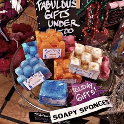 Gourmet Soap Market - These have a sponge in with soap. They last a long time and produces a good lather along with scent.