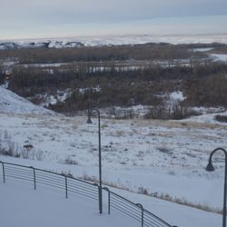 Blackfoot Crossing Historical Park - If you look carefully you can spot some coyote down the escarpment of the buffalo jump.
