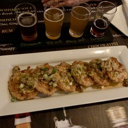 Flight of Ft Bayou Brew and Fried Green Tomatoes w/ Crawfish Cream Sauce Flight of Ft Bayou Brew and Fried Green Tomatoes w/ Crawfish Cream Sauce