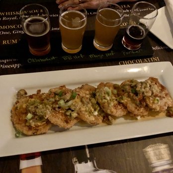 The Cypress Taphouse - Flight of Ft Bayou Brew and Fried Green Tomatoes w/ Crawfish Cream Sauce - Brewpubs Near Me - Ocean Springs, Mississippi The Cypress Taphouse - Flight of Ft Bayou Brew and Fried Green Tomatoes w/ Crawfish Cream Sauce - Brewpubs Near Me - Ocean Springs, Mississippi