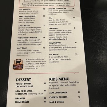 Apres Burger Bistro - Menu Back! - Burgers Near Me - Steamboat Springs, Colorado