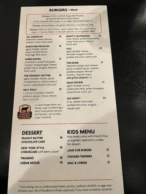 Menu photo 4 Apres Burger Bistro Steamboat Springs, CO