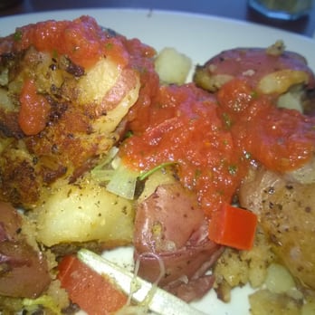 Naked Cafe - Rosemary Potatoes with House Salsa - Breakfast & Brunch Near Me - Solana Beach, California Naked Cafe - Rosemary Potatoes with House Salsa - Breakfast & Brunch Near Me - Solana Beach, California