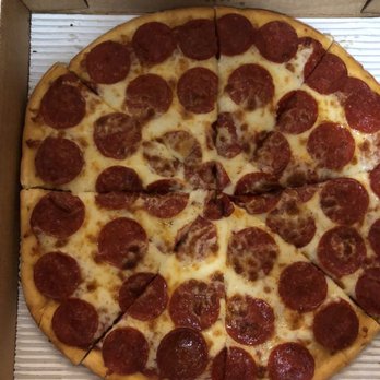 Pizza Stop & Subs - Pepperoni pizza, with garlic butter instead of traditional pizza sauce! - Pizza Near Me - Pierceton, Indiana