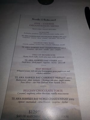 Menu photo 1 Number 5 Restaurant Grafton, AUK Menu photo 1 Number 5 Restaurant Grafton, AUK