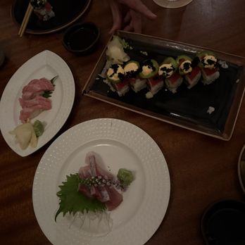 Stevenson's Library - Yellow Tail Sashimi, Toro Nigiri and the Volcano Roll. - Bars Near Me - Koloa, Hawaii Stevenson's Library - Yellow Tail Sashimi, Toro Nigiri and the Volcano Roll. - Bars Near Me - Koloa, Hawaii