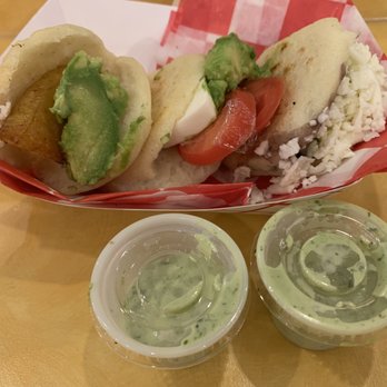 Arepa Zone - happy hour vegetarian mini arepa flight, $5 ($6?) instead of full price, $10. - Venezuelan Near Me - Washington, DC, District of Columbia