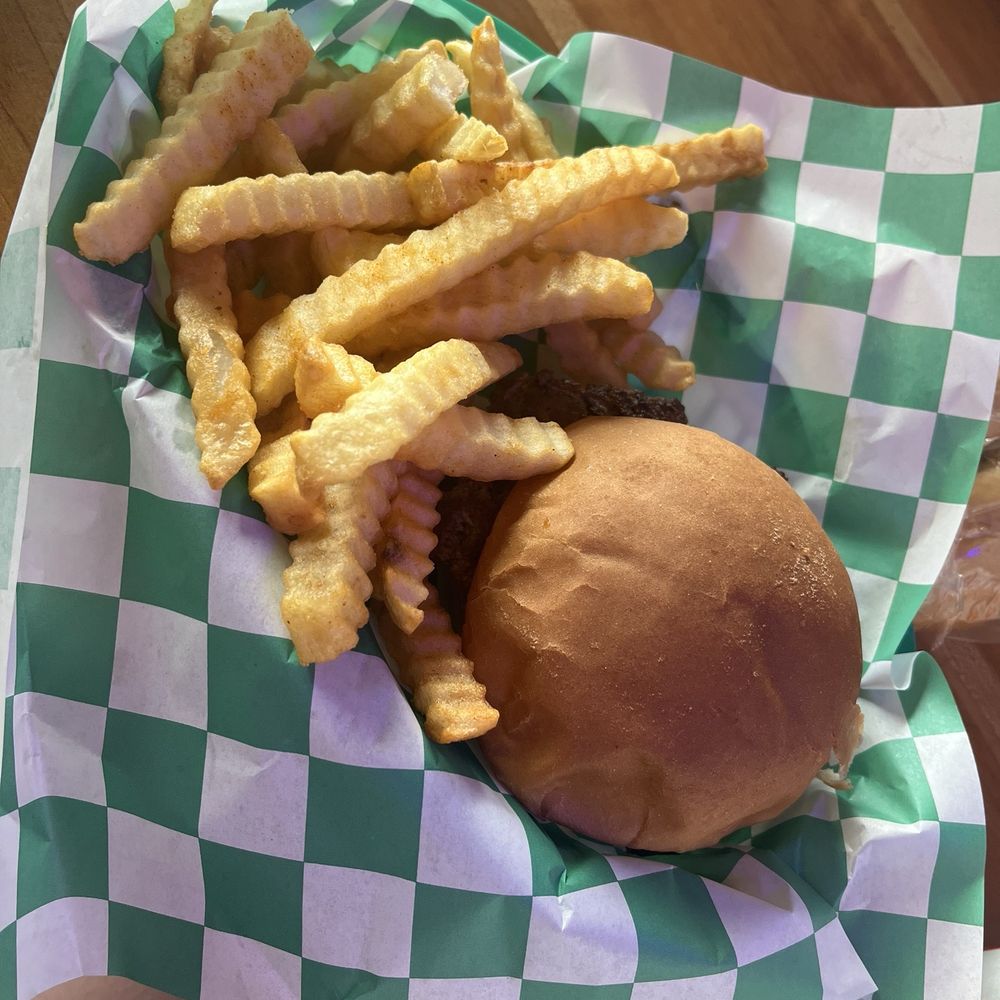 Burger and fries Burger and fries