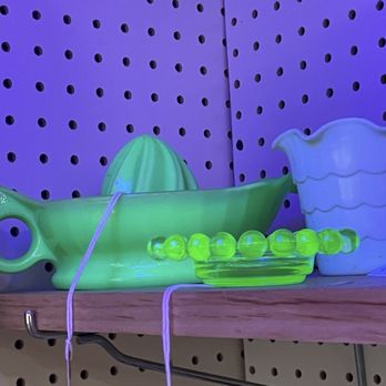 Love Me Two Times - They have uranium glass that glows under UV lighting - Used, Vintage & Consignment Near Me - Tulsa, Oklahoma Love Me Two Times - They have uranium glass that glows under UV lighting - Used, Vintage & Consignment Near Me - Tulsa, Oklahoma