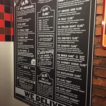 Jimmy John's - a menu on the wall - Sandwiches Near Me - Savannah, Georgia Jimmy John's - a menu on the wall - Sandwiches Near Me - Savannah, Georgia