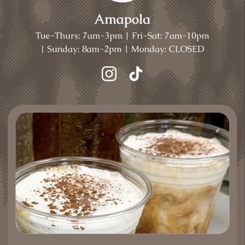 Amapola - Google, Yelp, said they were open only to arrive and find they're closed on Mondays after I drove 30 min across the valley. - Cafes Near Me - San Fernando Valley, California Amapola - Google, Yelp, said they were open only to arrive and find they're closed on Mondays after I drove 30 min across the valley. - Cafes Near Me - San Fernando Valley, California
